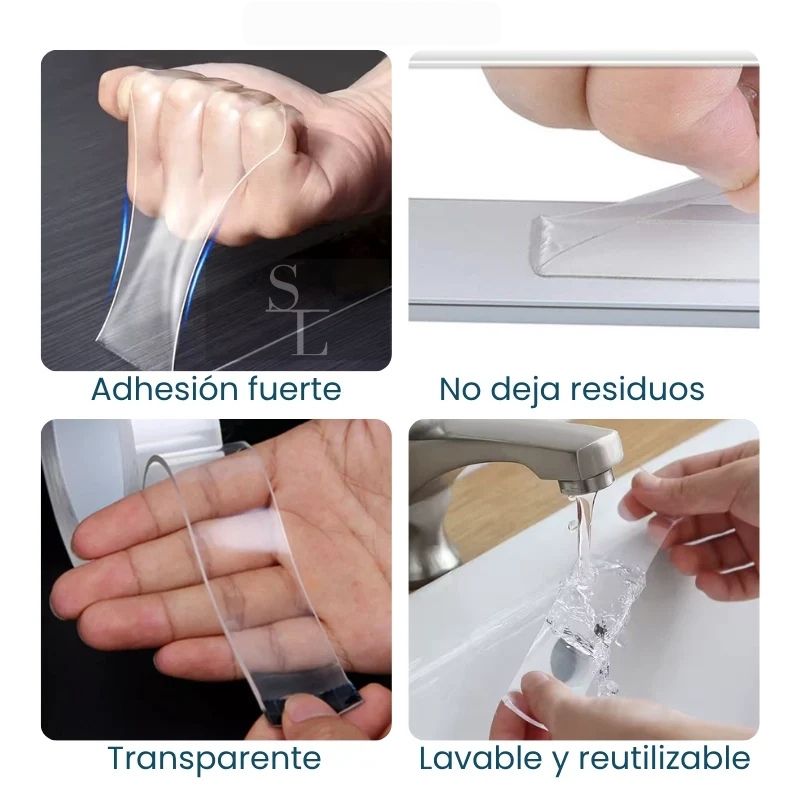 Cinta Doble Contacto Transparente 2mts