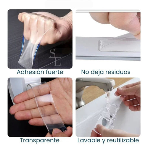 Cinta Doble Contacto Transparente 2mts