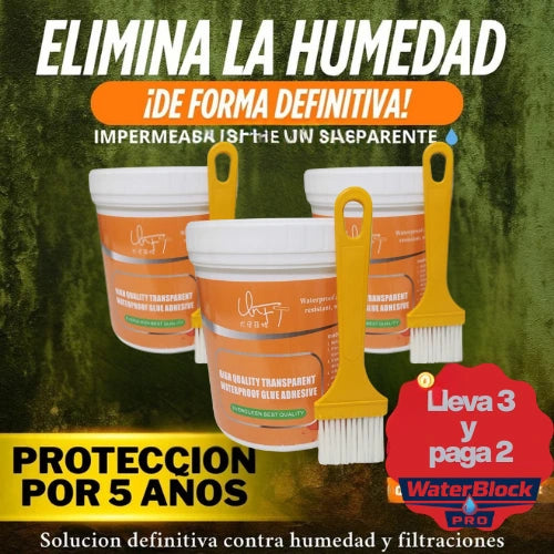 WaterBlock Pro - Sellador Impermeabilizante 1kg + Brocha de regalo