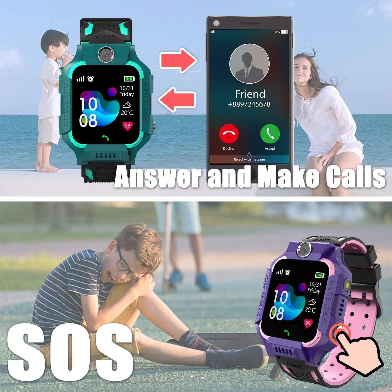 SafeWatch Pro - Reloj inteligente para niños con GPS