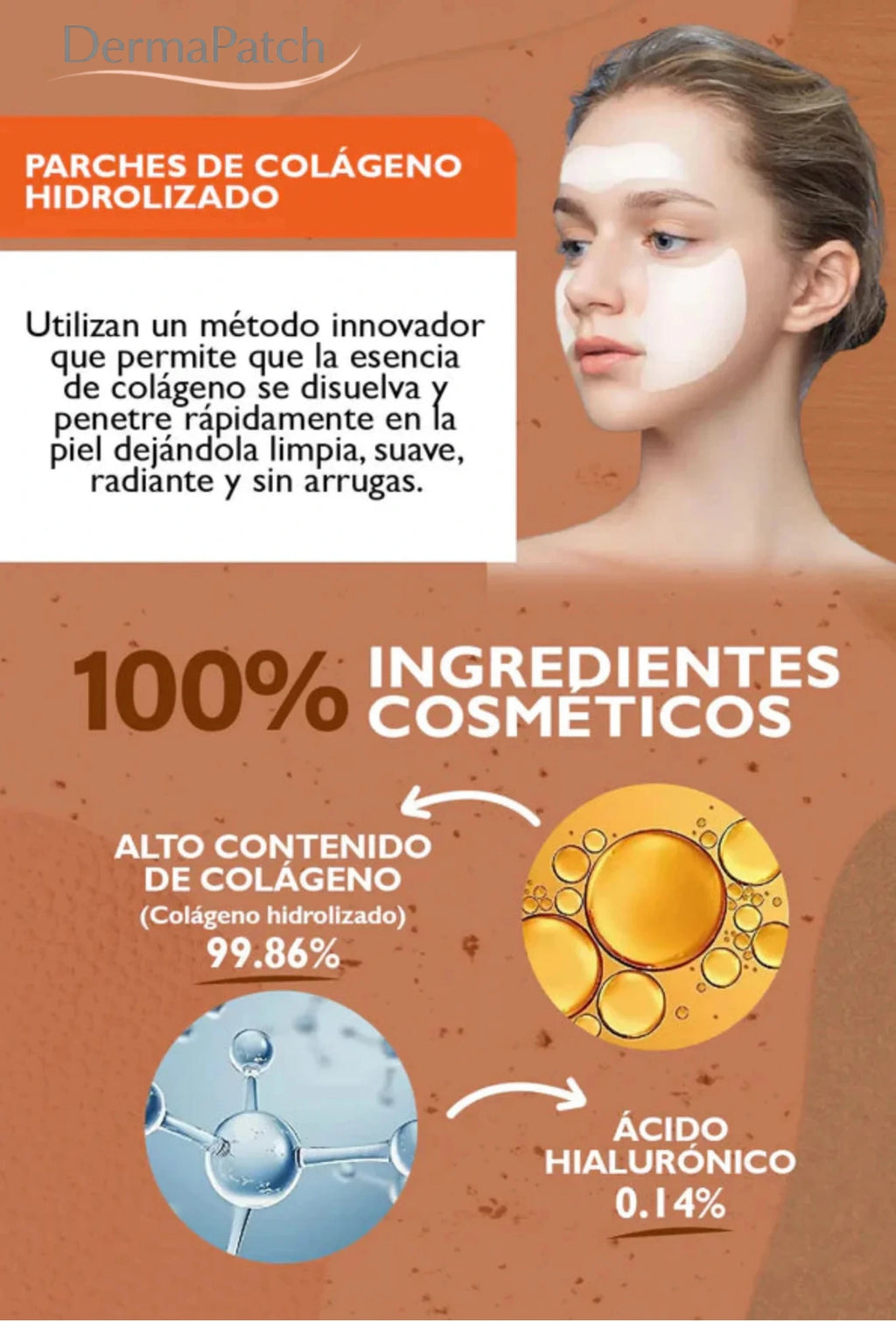 DermaPatch - Parches de colágeno absorbentes. Tu piel más suave e hidratada